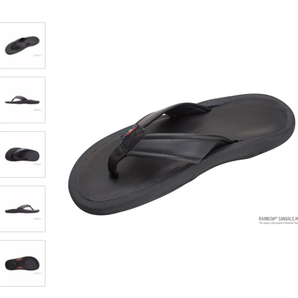 Rainbow Other - Rainbow black leather navigator flip flop sandals sz 13